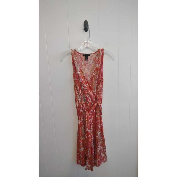 INC | Pink & Orange Pattern Slinky Sleeveless Knee Length Dress Size Medium - Picture 1 of 3